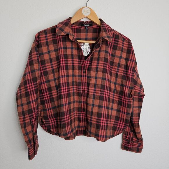 Madewell Red Plaid Button Down Shirt - Picture 1 of 5